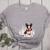 Boston Terrier In The Snow Merry Christmas Winter Women's Heather T-Shirt Athletic Heather