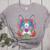 Boston Terrier Sugar Skull Dog Day Of The Dead Women's Heather T-Shirt Athletic Heather
