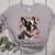 Boston Terrier Is My Valentine Cute Pet Dog Owner Valentine Women's Heather T-Shirt Athletic Heather