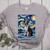Boston Terrier Van Gogh Starry Night Women's Heather T-Shirt Athletic Heather