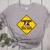Caution Sign Boston Terrier Dog Bostie Puppy Women's Heather T-Shirt Athletic Heather
