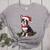 Cute Boston Terrier Dog Christmas Merry X-Mas Graphic Women's Heather T-Shirt Athletic Heather