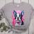 Dog Pink Boston Terrier Women's Heather T-Shirt Athletic Heather