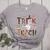Fall Holiday Themed Thanksgiving Halloween Teacher Trick Or Women's Heather T-Shirt Athletic Heather