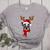 Family Matching Reindeer Xmas Boston Terrier Christmas Women's Heather T-Shirt Athletic Heather