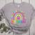 First Grade Rainbow Girls Boys Teacher Team 1st Grade Squad Women's Heather T-Shirt Athletic Heather