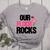 Our Flock Rocks Flamingo Mother's Day Teacher Women's Heather T-Shirt Athletic Heather