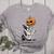 Halloween Skeleton Boston Terrier Women's Heather T-Shirt Athletic Heather