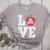 LOVE Apple 3rd Grade Teacher Student School Women's Heather T-Shirt Athletic Heather