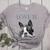 Love Is Boston Terrier Bostie Women's Heather T-Shirt Athletic Heather