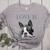 Love Is Boston Terrier Bostie Women's Heather T-Shirt Athletic Heather