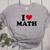 I Love Math Teacher Women's Heather T-Shirt Athletic Heather I Love Math Teacher Women's Heather T-Shirt Athletic Heather