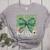 One Lucky Teacher Coquette Bow St Patricks Day Teacher Women's Heather T-Shirt Athletic Heather