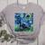 Scottish Terrier Starry Night Scotty Dog Art By Aja Women's Heather T-Shirt Athletic Heather