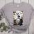 Spooky Halloween Moon Boston Terrier Boston Bull Bostie Women's Heather T-Shirt Athletic Heather