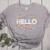 Start With Hello Different World Language Learning Teacher Women's Heather T-Shirt Athletic Heather Start With Hello Different World Language Learning Teacher Women's Heather T-Shirt Athletic Heather