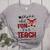Teachers Oh What Fun It Is To Teach Cute Red Plaid Reindeer Women's Heather T-Shirt Athletic Heather