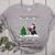 Ugly Christmas Tree Lights Xmas Santa Riding Boston Terrier Women's Heather T-Shirt Athletic Heather