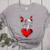 Valentine's Day Boston Terrier Dog Vector Women's Heather T-Shirt Athletic Heather