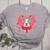 Valentine's Day Boston Terrier Heart Women's Heather T-Shirt Athletic Heather