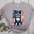Vintage Boston Terrier Dog American US USA Flag Pets Dogs Women's Heather T-Shirt Athletic Heather