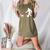 Bigfoot Walking With Bull Terrier Dog Women's Heather T-Shirt Heather Olive