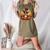 Boston Terrier Bostie Dog Breed Pet Halloween Pumpkins Women's Heather T-Shirt Heather Olive