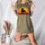Boston Terrier Bostie Sunset Retro Dog Pet Mom Dad Women's Heather T-Shirt Heather Olive
