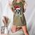 Boston Terrier Dog Santa Christmas Tree Lights Xmas Women's Heather T-Shirt Heather Olive