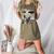 Boston Terrier Dog UFO Alien Extraterrestrial Selfie Women's Heather T-Shirt Heather Olive