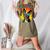 Dog Boston Terrier Hawaiian Women's Heather T-Shirt Heather Olive