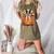 Halloween Retro Boston Terrier Women's Heather T-Shirt Heather Olive