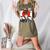 Vintage Japanese Dogzilla Boston Terrier Women's Heather T-Shirt Heather Olive