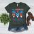 All American Teacher Pencil Coquette Bow USA Flag Teachers Women's Heather T-Shirt Heather Forest All American Teacher Pencil Coquette Bow USA Flag Teachers Women's Heather T-Shirt Heather Forest
