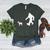 Bigfoot Walking With Bull Terrier Dog Women's Heather T-Shirt Heather Forest