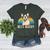 Boston Terrier Boston-Bulldog Women's Heather T-Shirt Heather Forest
