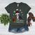 Boston Terrier Christmas T Shirt-Life Is Merrier Premium Tri-Blend Women's Heather T-Shirt Heather Forest