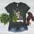 Boston Terrier Christmas Tree Lights Santa Hat Women's Heather T-Shirt Heather Forest