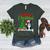 Boston Terrier Christmas Tree Lights Xmas Dog Lover Women's Heather T-Shirt Heather Forest