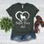 Boston Terrier Dad Cute Boston Terrier Silhouette Heart Premium Women's Heather T-Shirt Heather Forest