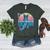 Boston Terrier Dad Retro Women's Heather T-Shirt Heather Forest