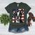 Boston Terrier Dog American Flag 4th Of July Patriotic Puppy Women's Heather T-Shirt Heather Forest