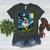 Boston Terrier Dog Starry Night Painting Women's Heather T-Shirt Heather Forest