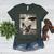 Boston Terrier Dog UFO Alien Extraterrestrial Selfie Women's Heather T-Shirt Heather Forest