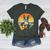 Boston Terrier Guitar Retro Women's Heather T-Shirt Heather Forest