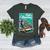 Boston Terrier Merry Christmas Tree Truck Dog X-Mas Women's Heather T-Shirt Heather Forest