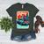 Boston Terrier Merry Christmas Tree Truck Santa Dog X-Mas Women's Heather T-Shirt Heather Forest