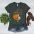 Boston Terrier Pumpkin Jack O Lantern Halloween Women's Heather T-Shirt Heather Forest