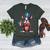 Boston Terrier Puppy Dog Holds His American Flag 4th Of July Women's Heather T-Shirt Heather Forest