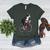 Boston Terrier Riding Bicycle Cute Bostie Biker Raglan Baseball Tee Women's Heather T-Shirt Heather Forest